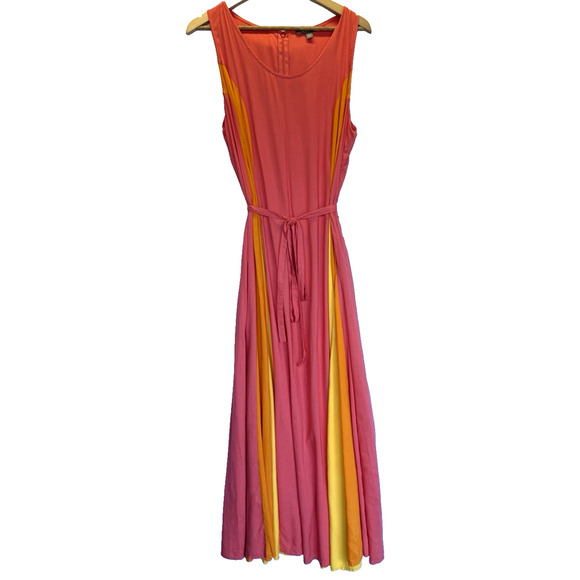 Jessica London Striped Flyaway Fit Flare Maxi Dress Size 18 Plus Belt Flowy Fem - Picture 3 of 13